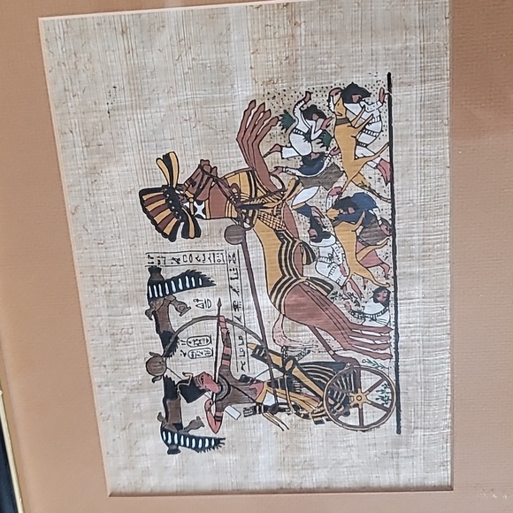 Framed papyrus pharaoh painting - Picture 2 of 7